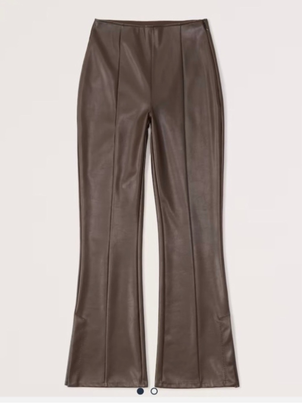 Abercrombie & Fitch NWT Curve Love Brown Split-Hem Vegan Leather Flare Pant Sz S